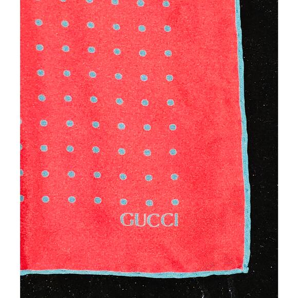 Gucci Silk Polka Dot Pocket Square /Handkerchief - Picture 1 of 6